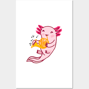 French Horn Axolotl Posters and Art